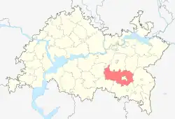 Localização do distrito de Almetievski no Tartaristão