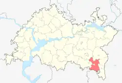 Localização do distrito de Bugulminsky no Tartaristão