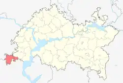 Localização do distrito de Drozhzhanovsky no Tartaristão