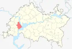 Localização do distrito de Kamsko-Ustyinsky no Tartaristão