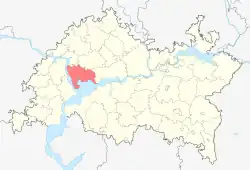 Localização do distrito de Laishevsky no Tartaristão