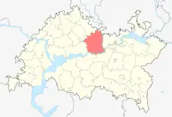 Localização do distrito de Mamadyshsky no Tartaristão