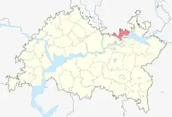 Localização do distrito de Mendeleyevsky no Tartaristão