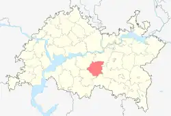 Localização do distrito de Novosheshminsky no Tartaristão