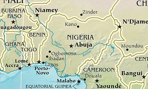 Localização de Obomossô na Nigéria