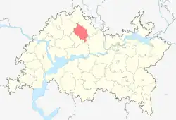 Localização do distrito de Sabinsky no Tartaristão