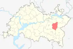 Localização do distrito de Sarmanovsky no Tartaristão