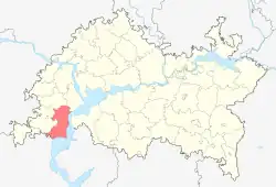 Localização do distrito de Tetyushsky no Tartaristão