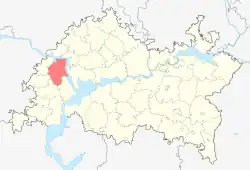 Localização do distrito de Verkhneuslonsky no Tartaristão