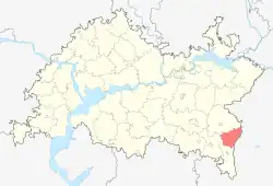 Localização do distrito de Yutazinsky no Tartaristão