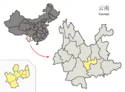 Localização da cidade na China