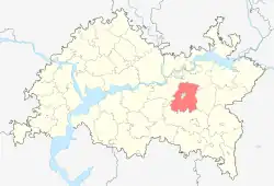 Localização do distrito de Zainsky no Tartaristão