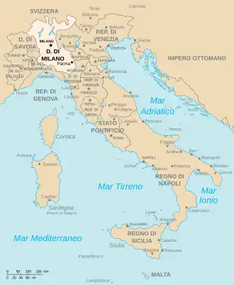 Localização de Milão