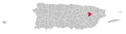 Localização de Gurabo em Porto Rico