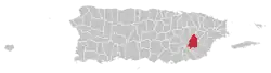 Localização de San Lorenzo em Porto Rico