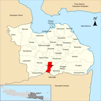 Localização de Jambangan na cidade de Surabaia