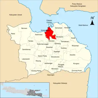 Localização de Krembangan na cidade de Surabaia