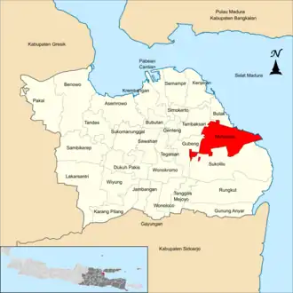 Localização de Mulyorejo na cidade de Surabaia