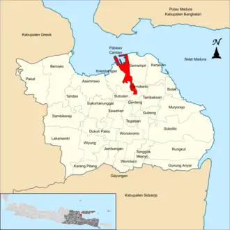 Localização de Pabean Cantikan na cidade de Surabaia