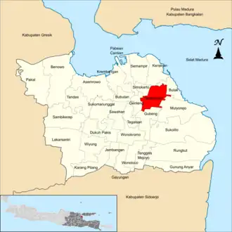 Localização de Tambaksari na cidade de Surabaia