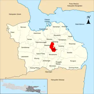 Localização de Tegalsari na cidade de Surabaia