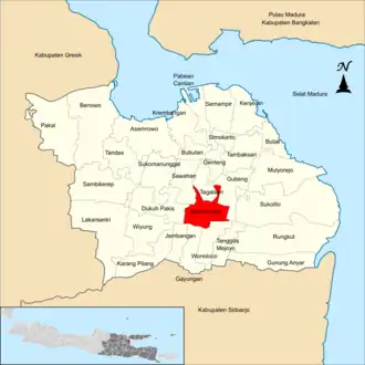 Localização de Wonokromo na cidade de Surabaia