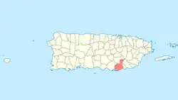 Localização de Guayama em Porto Rico