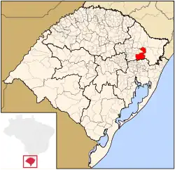 Localização de Caxias do Sul no Rio Grande do Sul