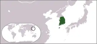 Localização de Coreia do Sul