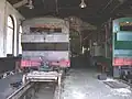 Locobreques com força motriz, estacionadas no Museu Ferroviário de Paranapiacaba.