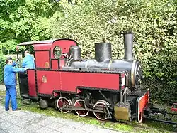 Uma locomotiva Decauville de 1920.