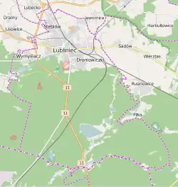 Localização de Lubliniec na Polónia