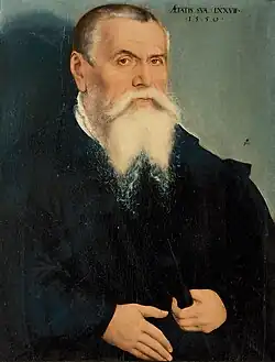 Autorretrato de Lucas Cranach aos 77 anos (1550), da Galeria Uffizi, Florença