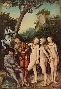 Lucas Cranach l'Ancien: "O Julgamento de Páris" (1530)