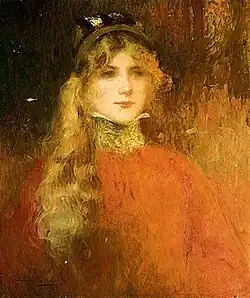 Jovem mulher em vermelho (1903).