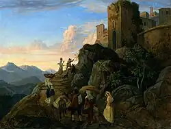Civitella (Der Abend) (1827/1828); nota: a mulher em primeiro plano representa a esposa de Richter