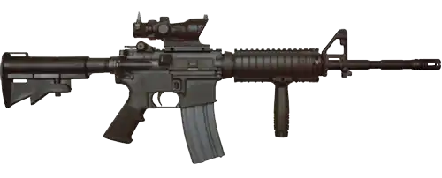 Uma carabina M4 com uma ACOG TA01NSN