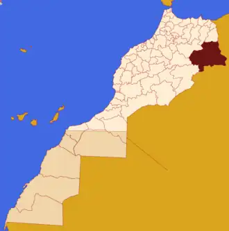 Localização da província em Marrocos (Saara Ocidental incluído).