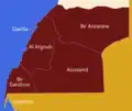 Os círculos e municípios da região de Dakhla-Oued Ed-Dahab.