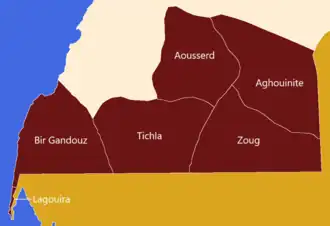 Os municípios e comunas da província.