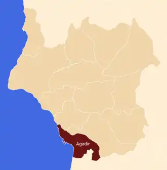 Localização do município, dentro da prefeitura.