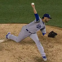 Imagem do arremessador do Los Angeles Dodgers Mike Bolsinger