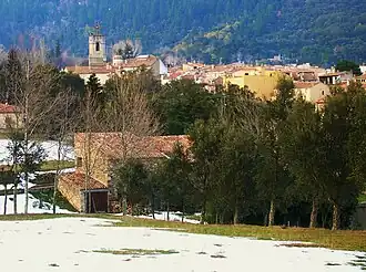 A aldeia de Maçanet de Cabrenys no inverno de 2009