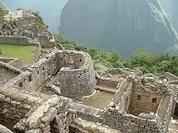 Ruínas do Templo do Sol de Machu Picchu, no Peru.