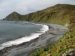 Praia na ilha Macquarie