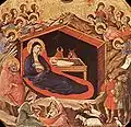 Natividade na Maestà de Duccio, século XIII