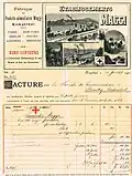 Projeto de lei de Nahrungsmitteln AG, de Fabrik von Maggi, emitido em 12 de julho de 1892; exposto por Julius Maggi