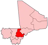 Localização da região de Segu no Mali