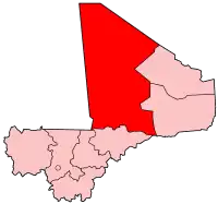 Localização da região de Tombuctu no Mali