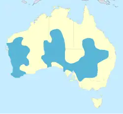 Área de distribuição de Malurus splendens